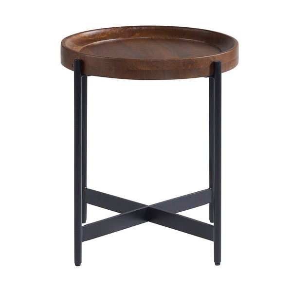 Alaterre Furniture Brookline 20" Round End Table, Medium Chestnut AWBL1868